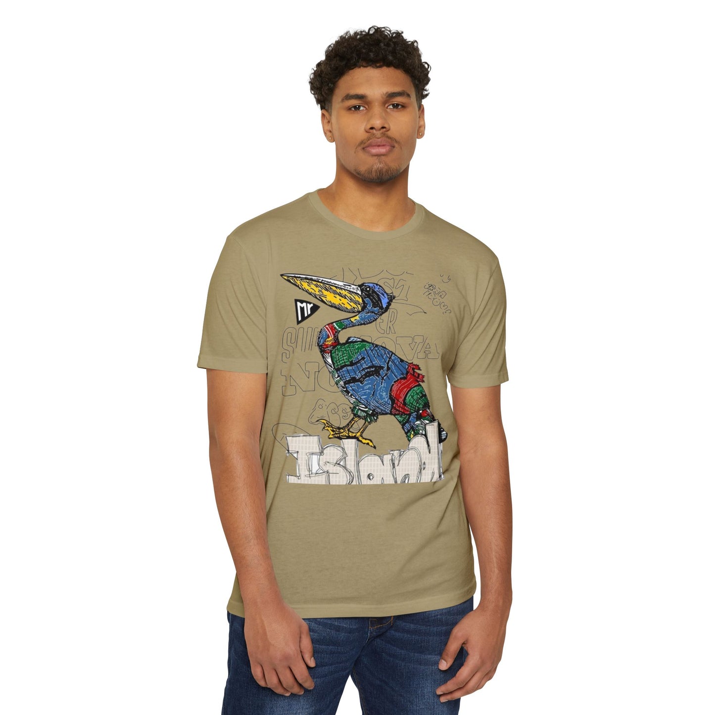 Colorful Island Bird T-Shirt, Unisex Graphic Tee, Summer Shirt, Casual Wear, Beach Vibes, Gift for Nature Lovers