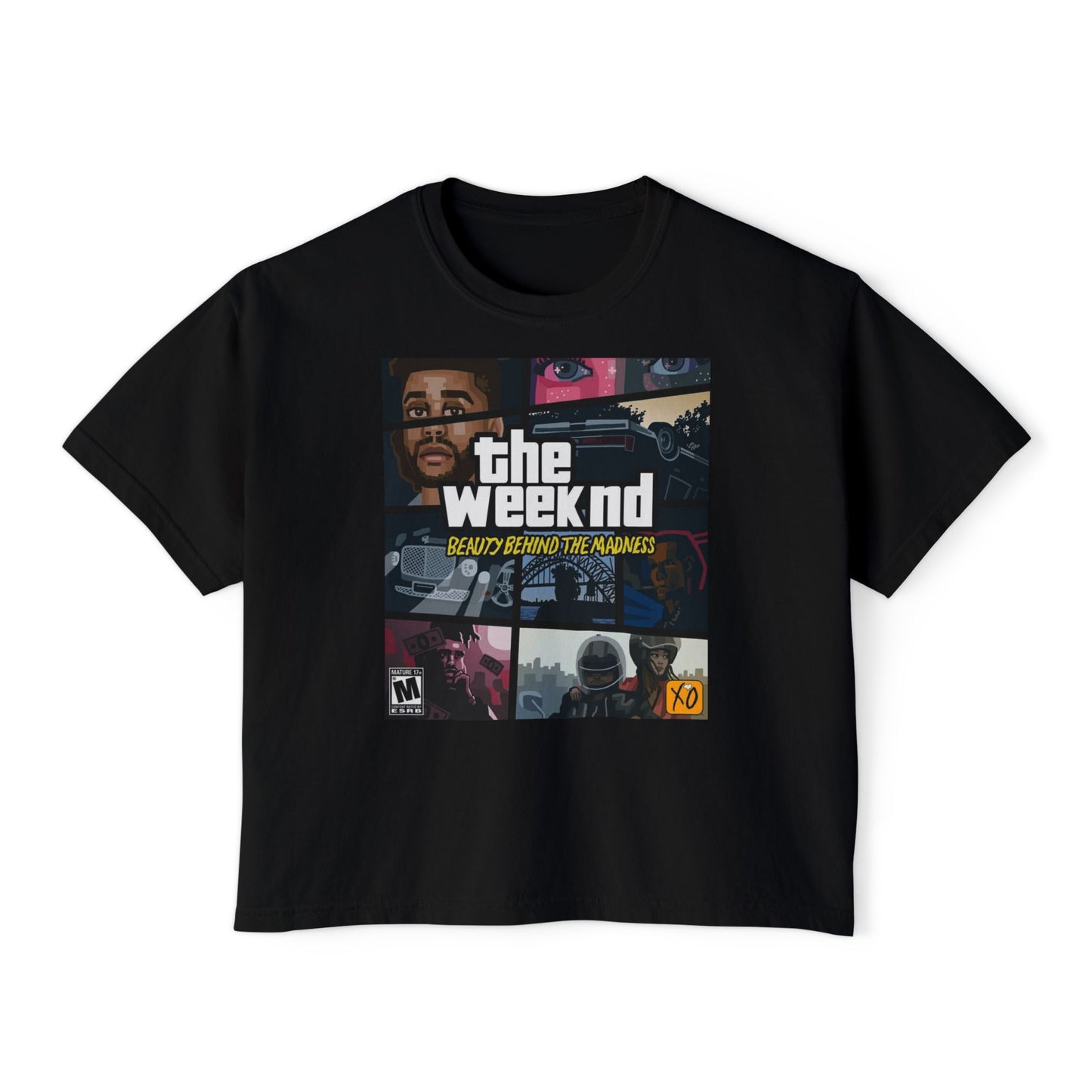 The Weeknd Inspired Women's Boxy Tee, Trendy Graphic T-Shirt, Casual Urban Wear, Music Lover Gift, Stylish Streetwear