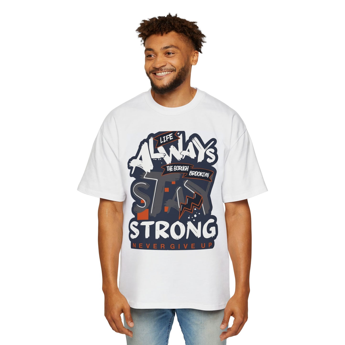 Motivational Men's Heavy Oversized Tee, Graphic Tee, Inspirational Shirt, Casual Wear, Gift for Him, Everyday Comfort