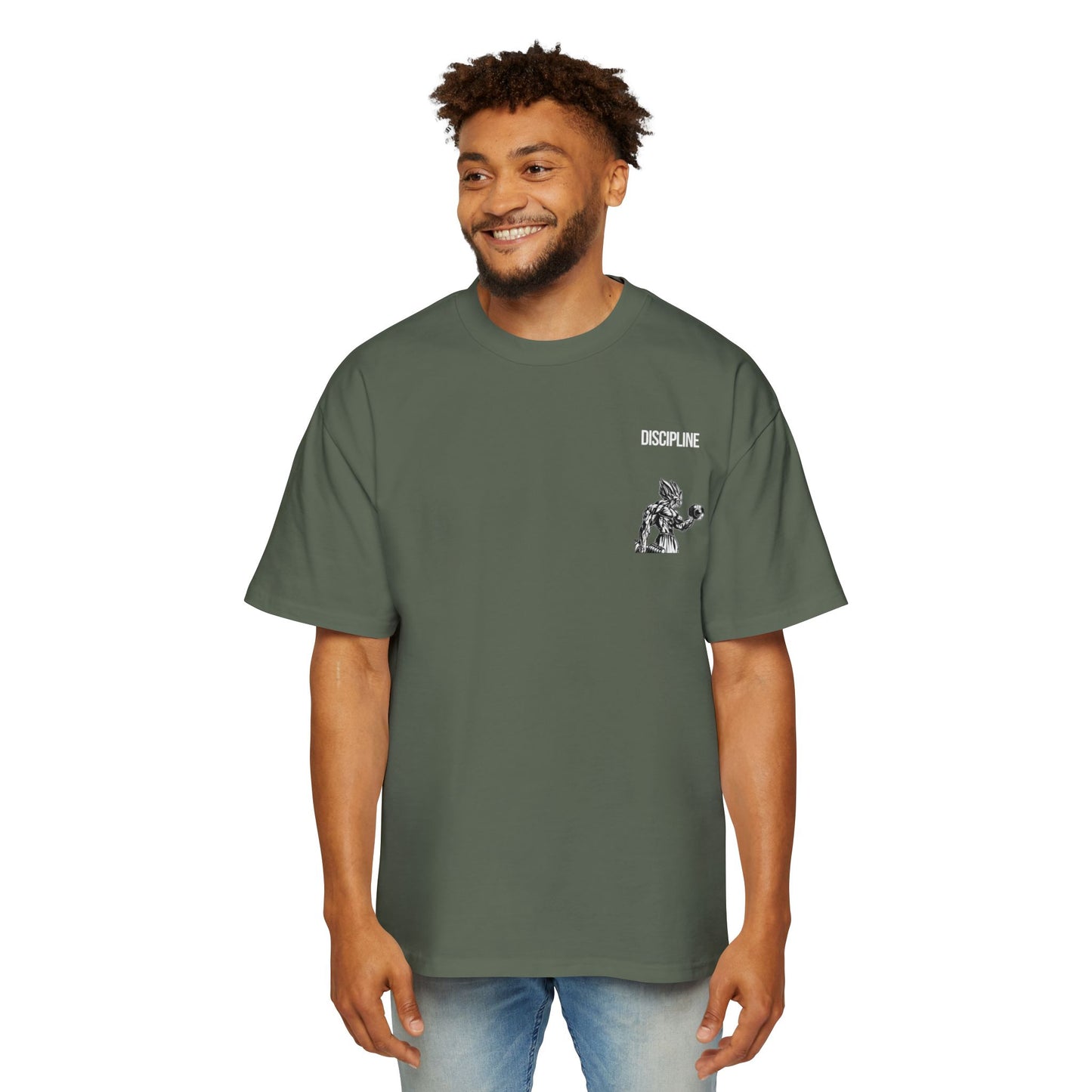 Men's Motivational Oversized Tee - Gym Apparel, Workout Shirt, Fitness Gift, Streetwear Style, Discipline and Gain Theme
