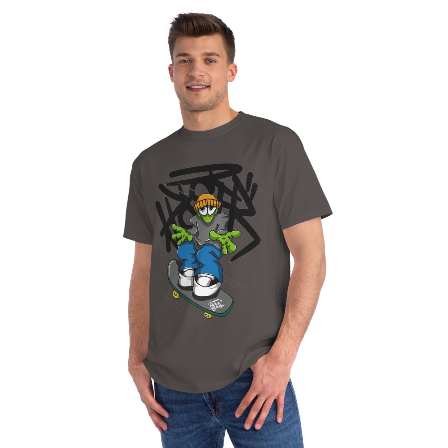 Street Art Skateboard Graphic Organic T-Shirt - Unisex Skate Tee, Casual Wear, Gift for Skate Lovers, Streetwear Fashion