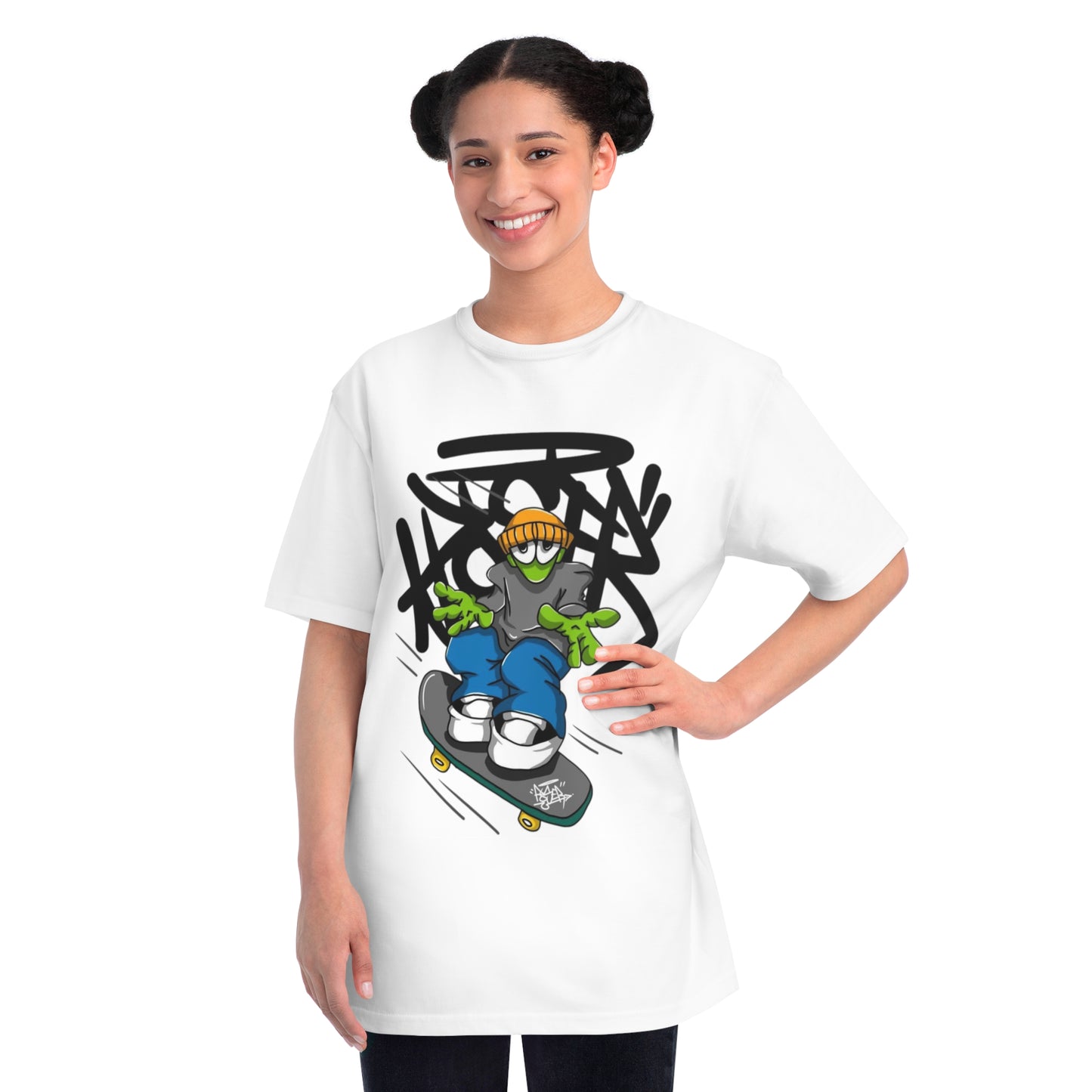 Street Art Skateboard Graphic Organic T-Shirt - Unisex Skate Tee, Casual Wear, Gift for Skate Lovers, Streetwear Fashion