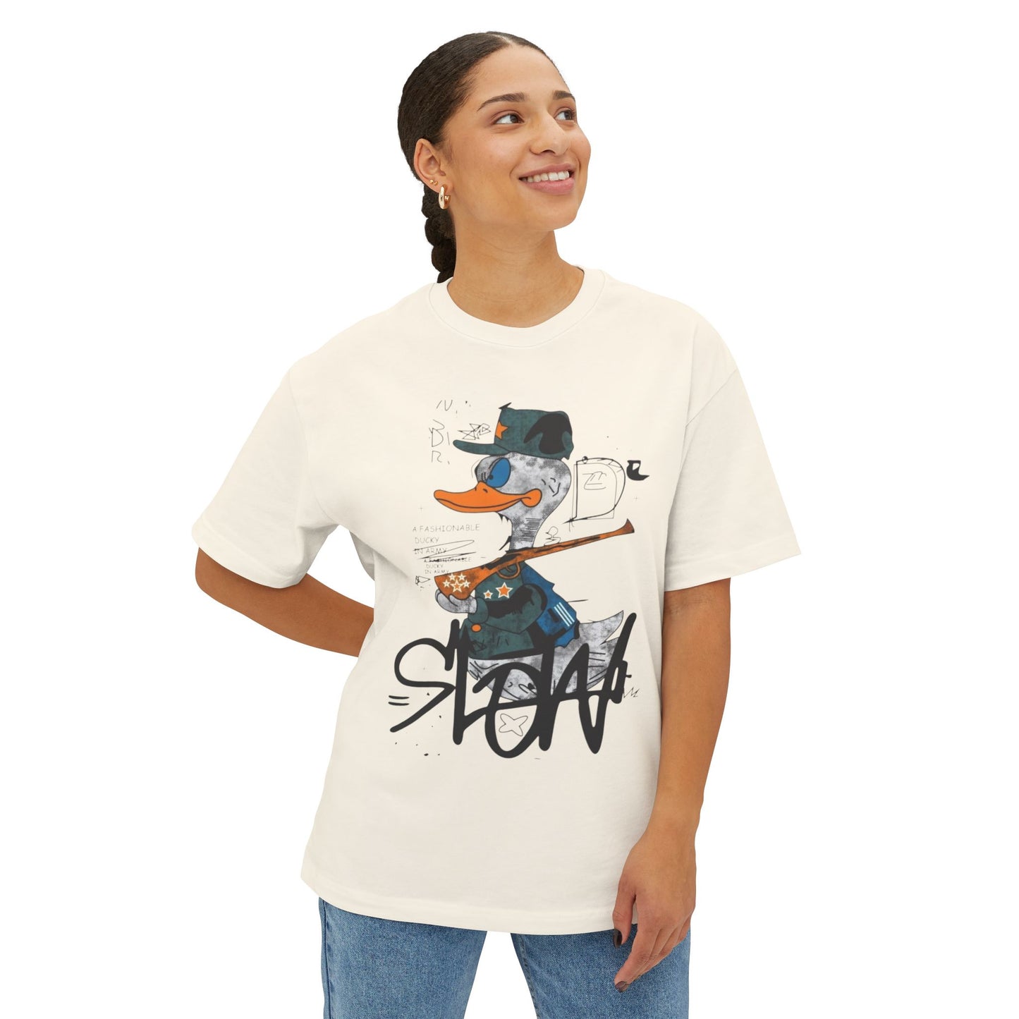 Fun Graphic Tee with Playful Duck Design, Unisex Oversized Shirt, Casual Streetwear, Gift for Animal Lovers, Summer Outfit