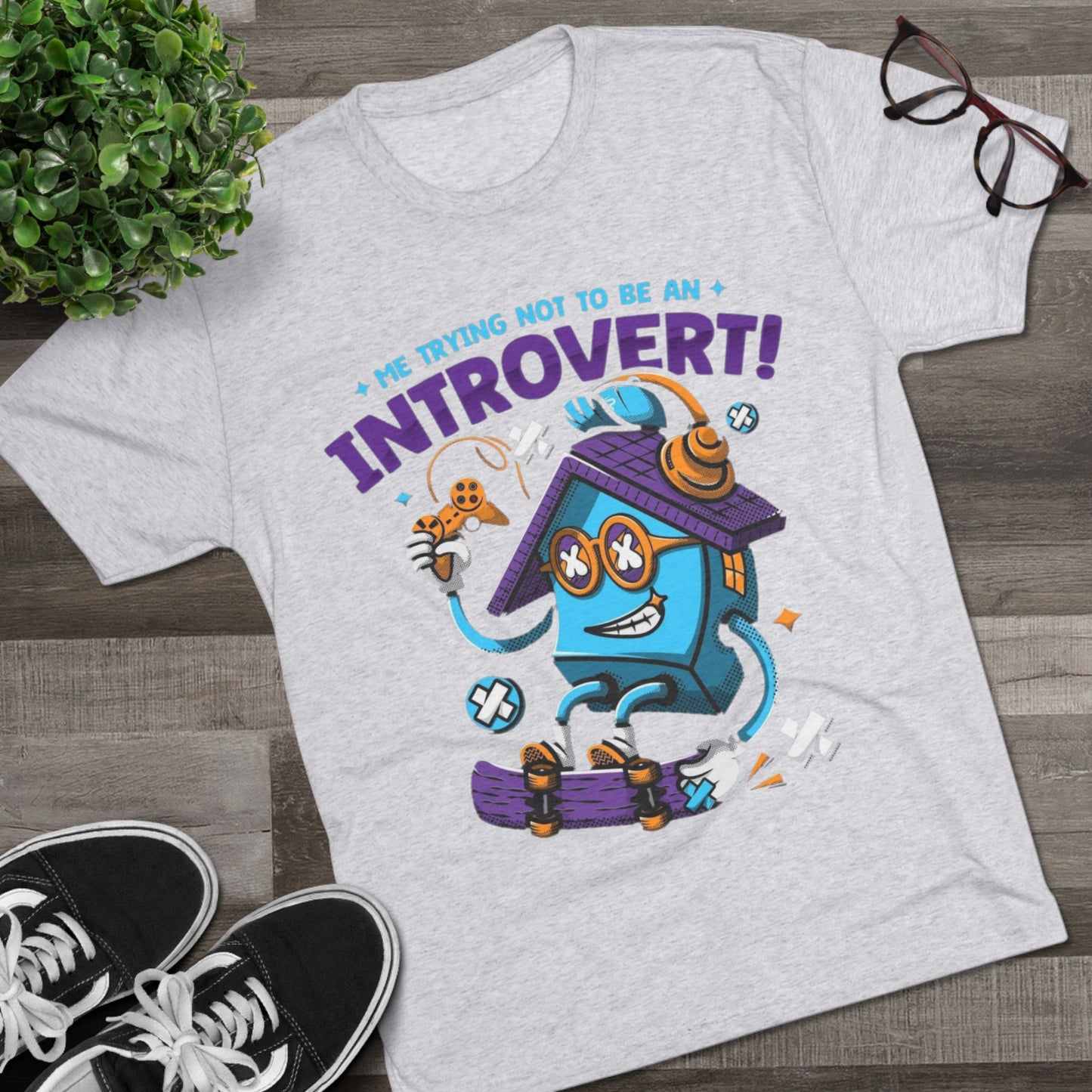 Introvert Humor Unisex Crew Tee - Fun Gift for Introverts, Gaming Tee, Casual Wear, Quirky T-Shirt, Comfortable Graphic Tee