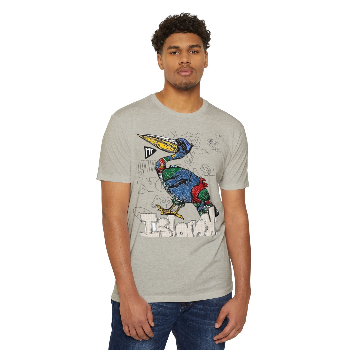 Colorful Island Bird T-Shirt, Unisex Graphic Tee, Summer Shirt, Casual Wear, Beach Vibes, Gift for Nature Lovers