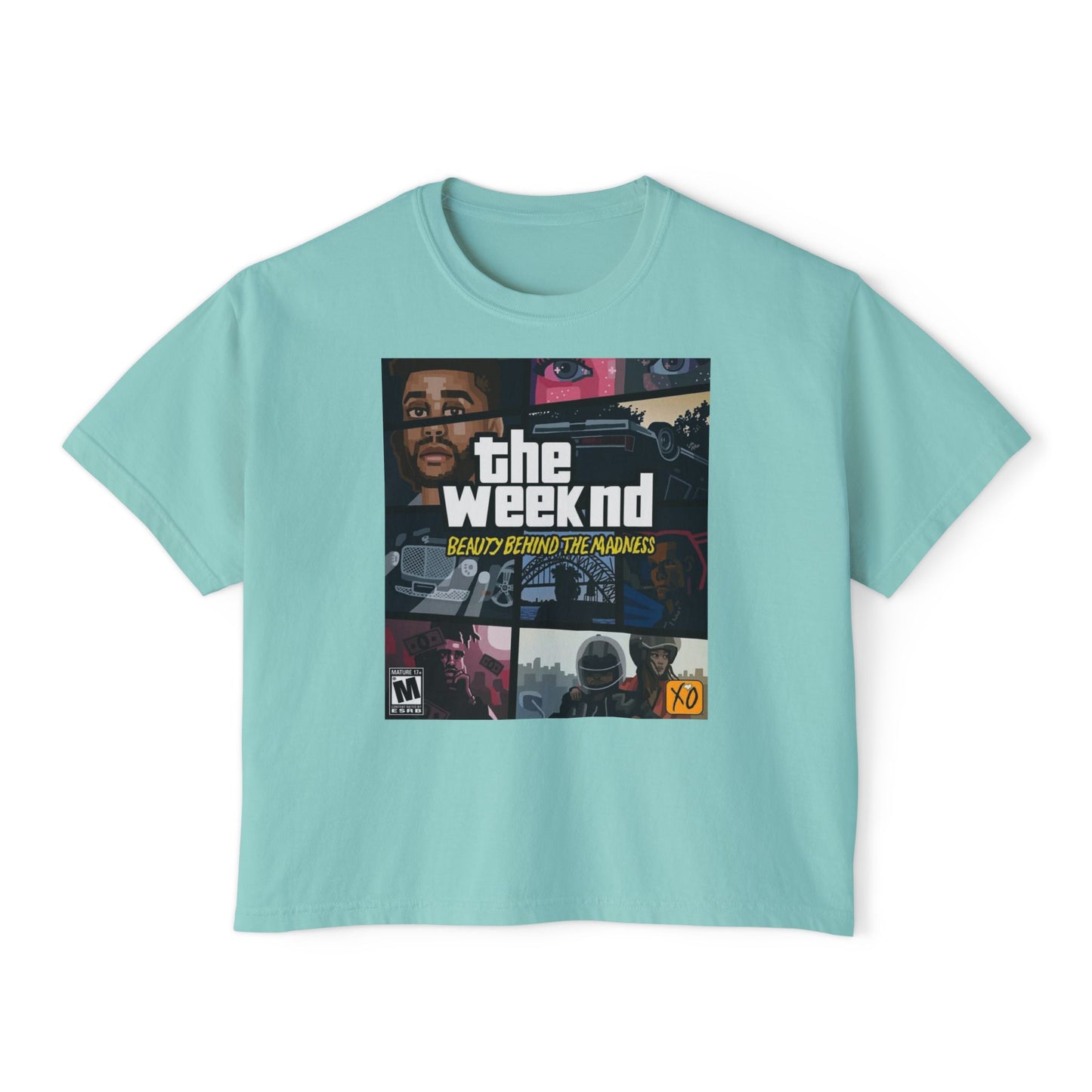 The Weeknd Inspired Women's Boxy Tee, Trendy Graphic T-Shirt, Casual Urban Wear, Music Lover Gift, Stylish Streetwear