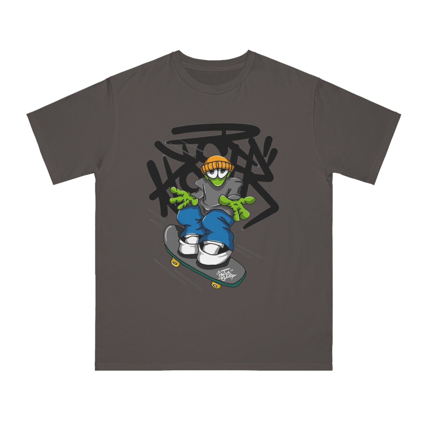 Street Art Skateboard Graphic Organic T-Shirt - Unisex Skate Tee, Casual Wear, Gift for Skate Lovers, Streetwear Fashion