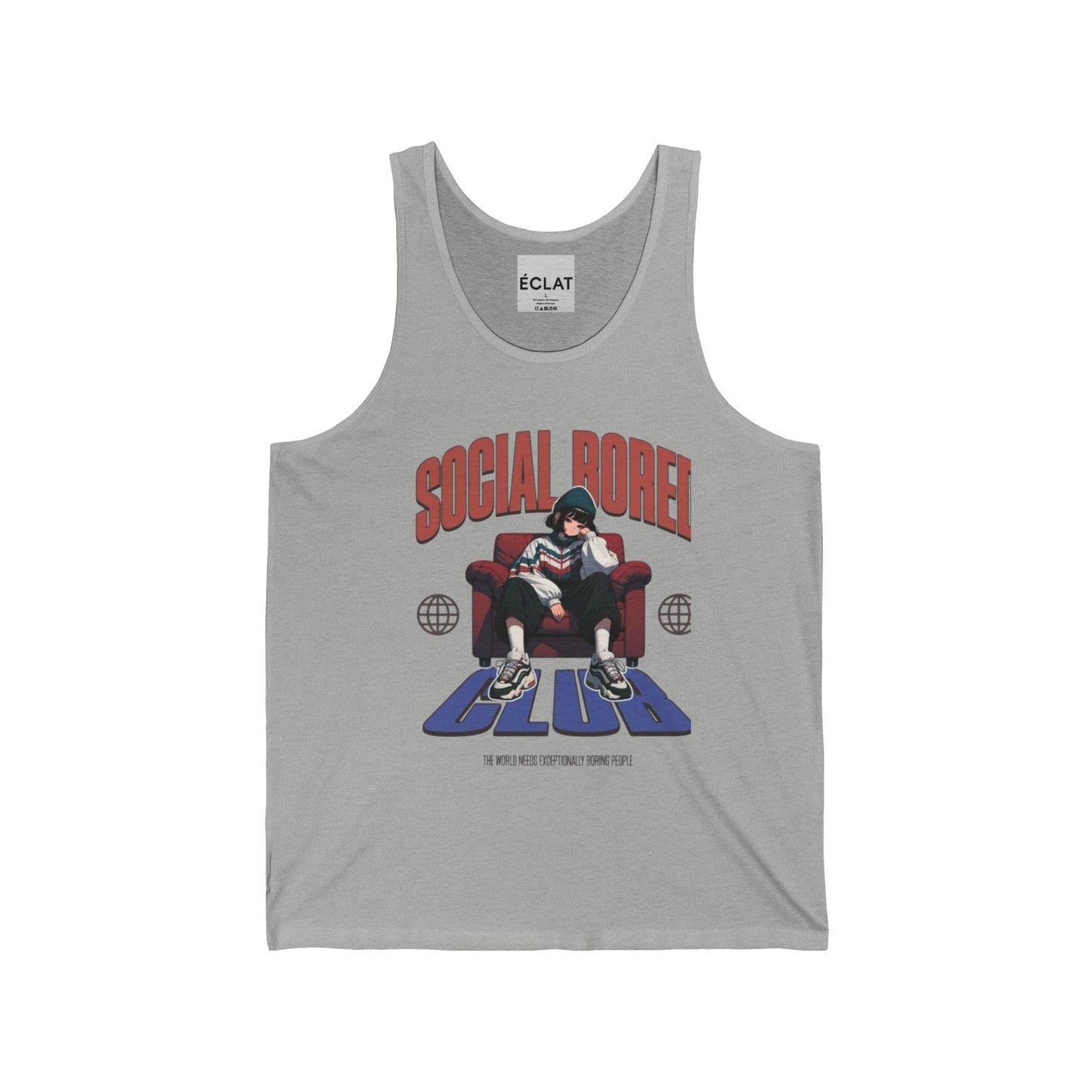 Social Bored Club Unisex Tank - Trendy Summer Apparel, Casual Wear, Gift for Friends, Streetwear, Social Theme