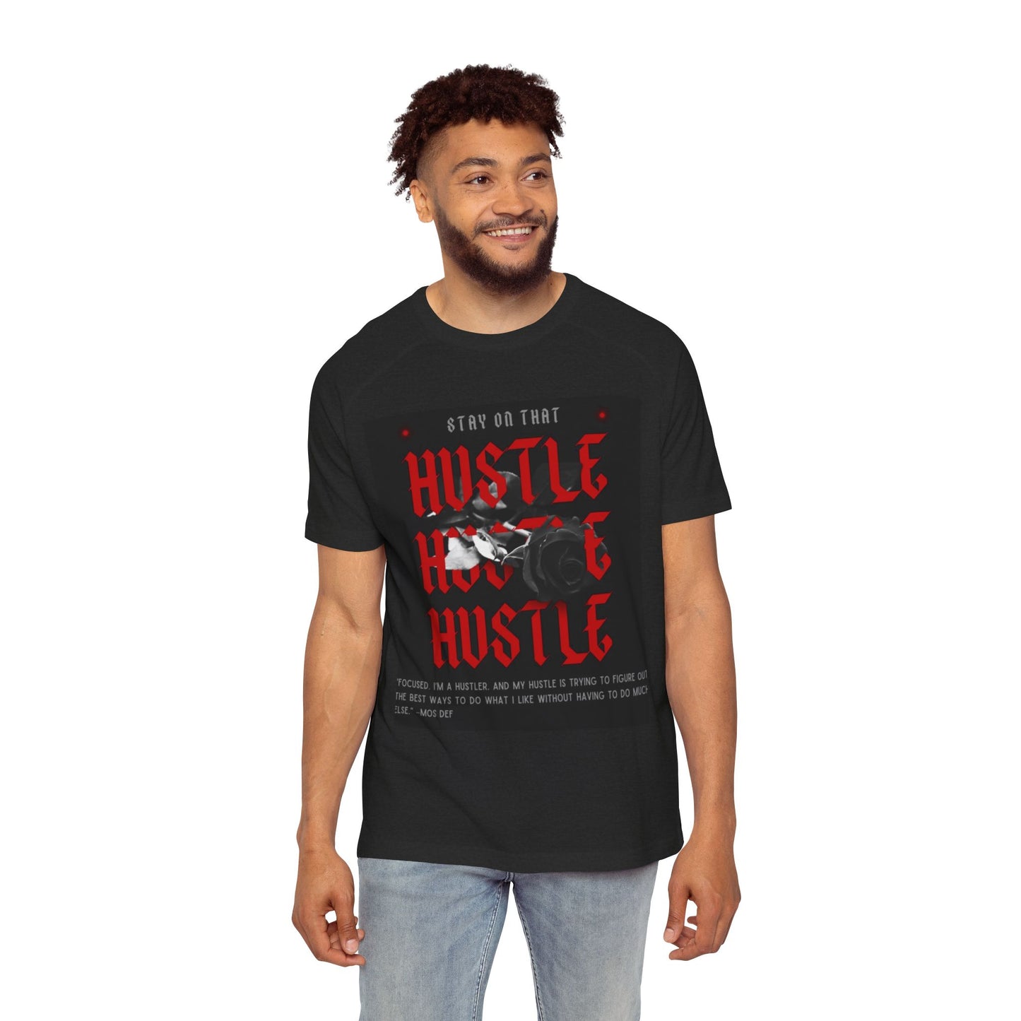 Hustle Vibes Men's Raglan T-Shirt, Motivational Tee, Streetwear, Gift for Entrepreneurs, Casual Wear, Graphic Design