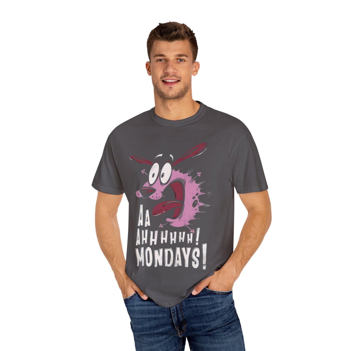 Aa Ahhhhh! Mondays! Unisex Garment-Dyed T-shirt - Funny Tee, Casual Wear, Gift for Friends, Monday Motivation, Unique Tee