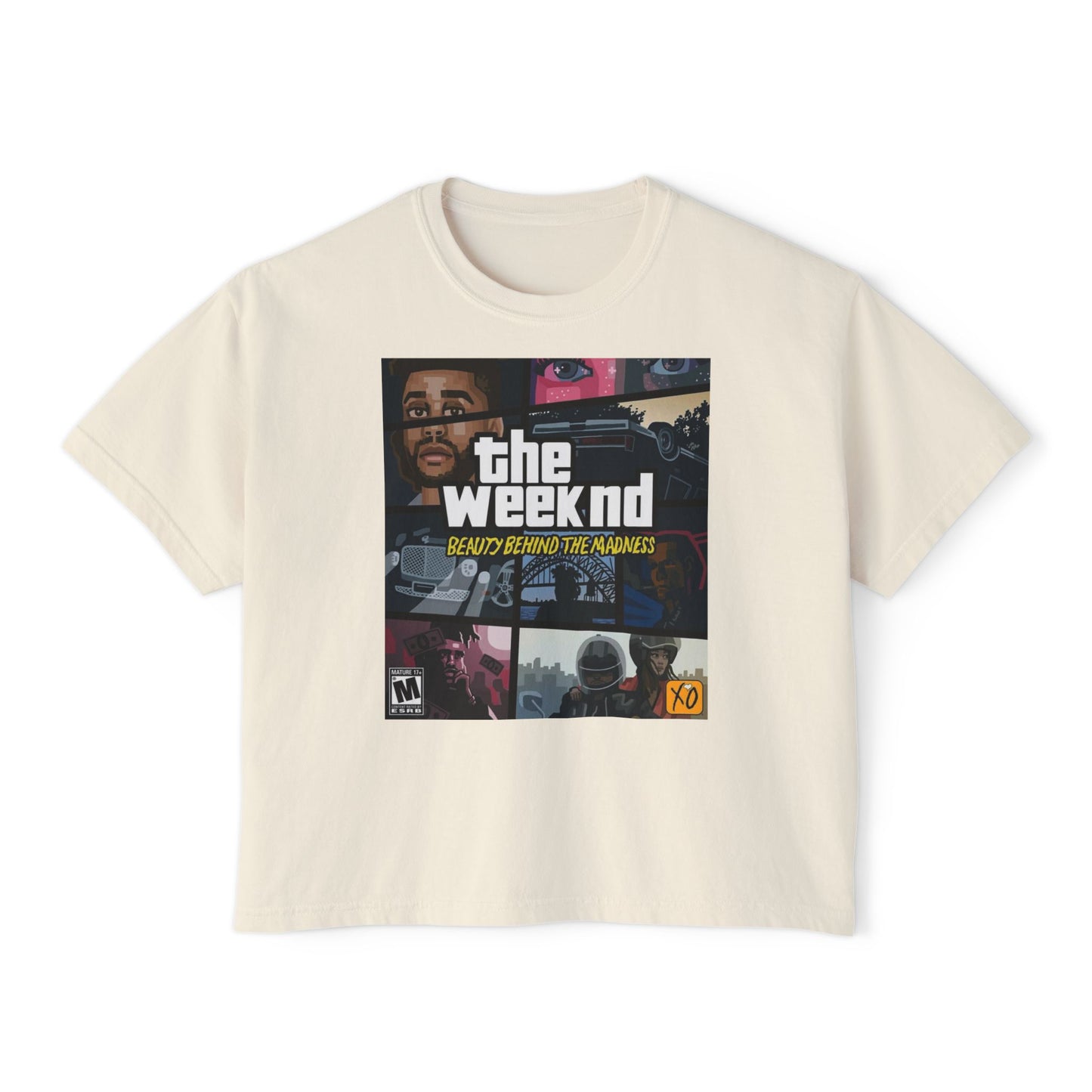 The Weeknd Inspired Women's Boxy Tee, Trendy Graphic T-Shirt, Casual Urban Wear, Music Lover Gift, Stylish Streetwear