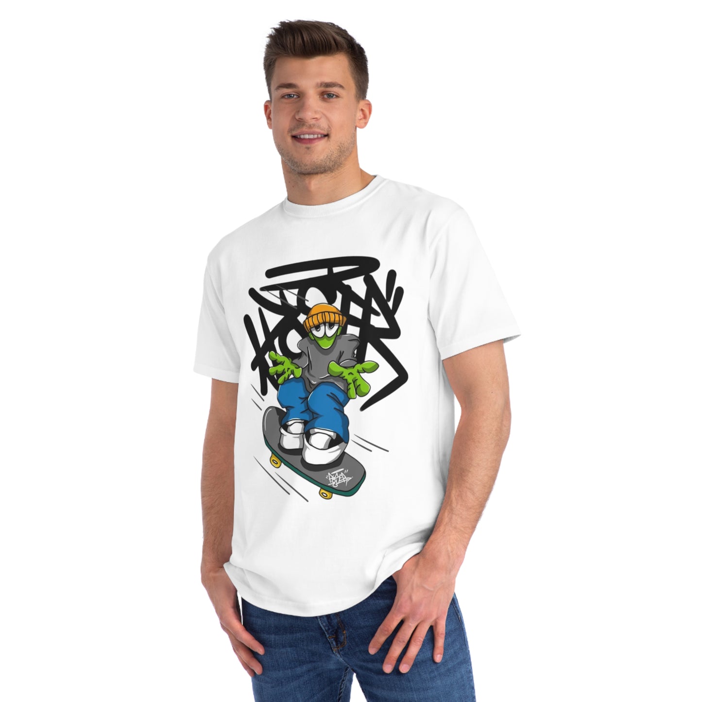 Street Art Skateboard Graphic Organic T-Shirt - Unisex Skate Tee, Casual Wear, Gift for Skate Lovers, Streetwear Fashion
