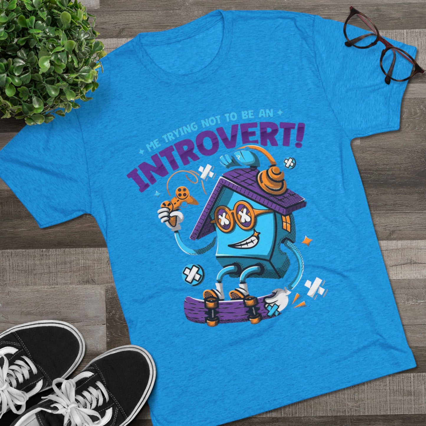 Introvert Humor Unisex Crew Tee - Fun Gift for Introverts, Gaming Tee, Casual Wear, Quirky T-Shirt, Comfortable Graphic Tee