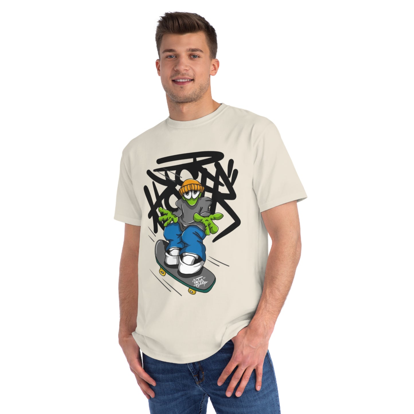 Street Art Skateboard Graphic Organic T-Shirt - Unisex Skate Tee, Casual Wear, Gift for Skate Lovers, Streetwear Fashion
