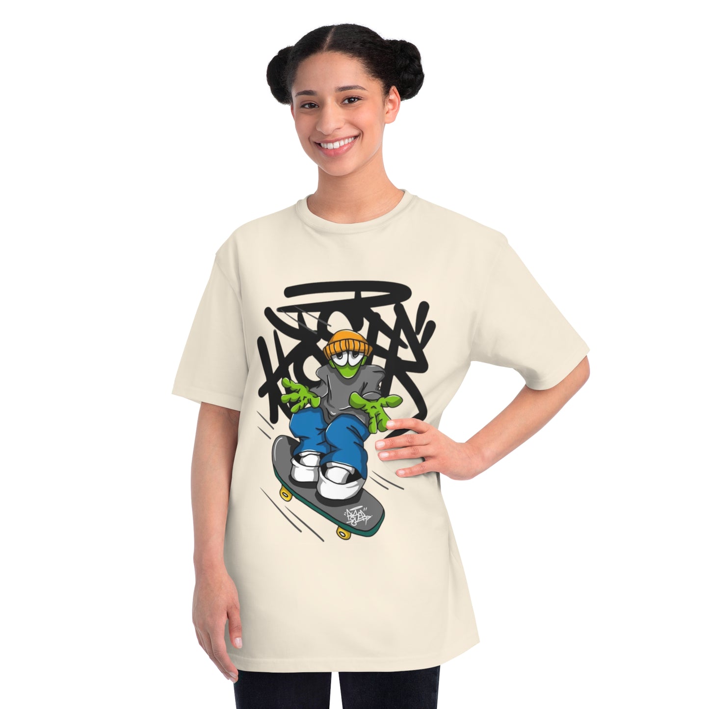 Street Art Skateboard Graphic Organic T-Shirt - Unisex Skate Tee, Casual Wear, Gift for Skate Lovers, Streetwear Fashion