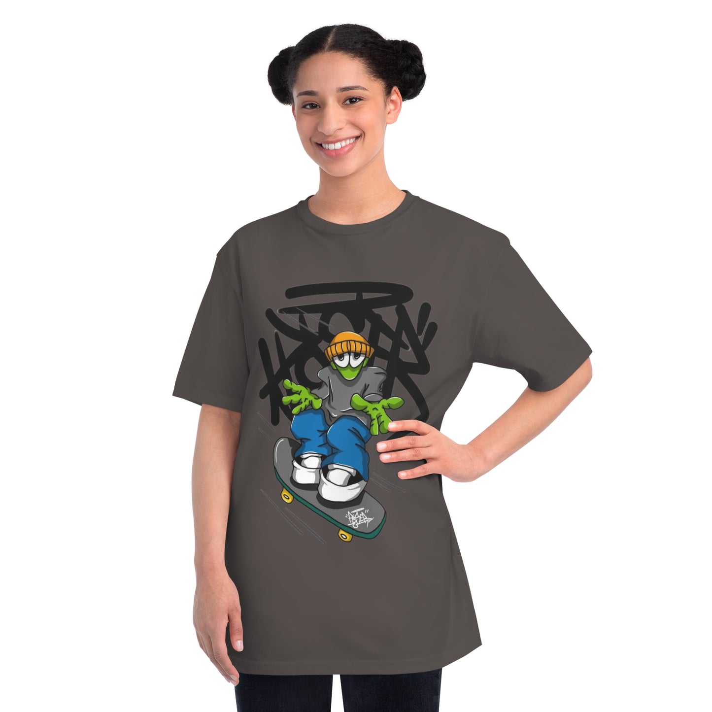 Street Art Skateboard Graphic Organic T-Shirt - Unisex Skate Tee, Casual Wear, Gift for Skate Lovers, Streetwear Fashion