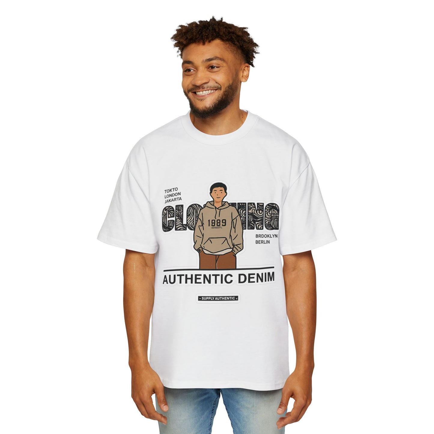 Men's Oversized Graphic Tee - Authentic Denim Vibe, Casual Style for Everyday Wear, Perfect for Streetwear Lovers, Comfortable Summer [...]