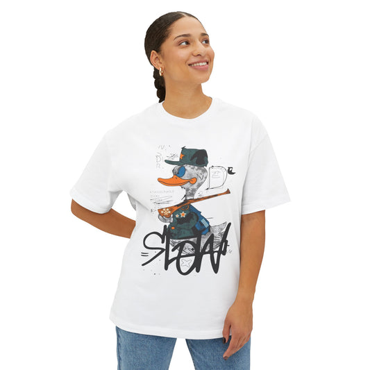 Fun Graphic Tee with Playful Duck Design, Unisex Oversized Shirt, Casual Streetwear, Gift for Animal Lovers, Summer Outfit