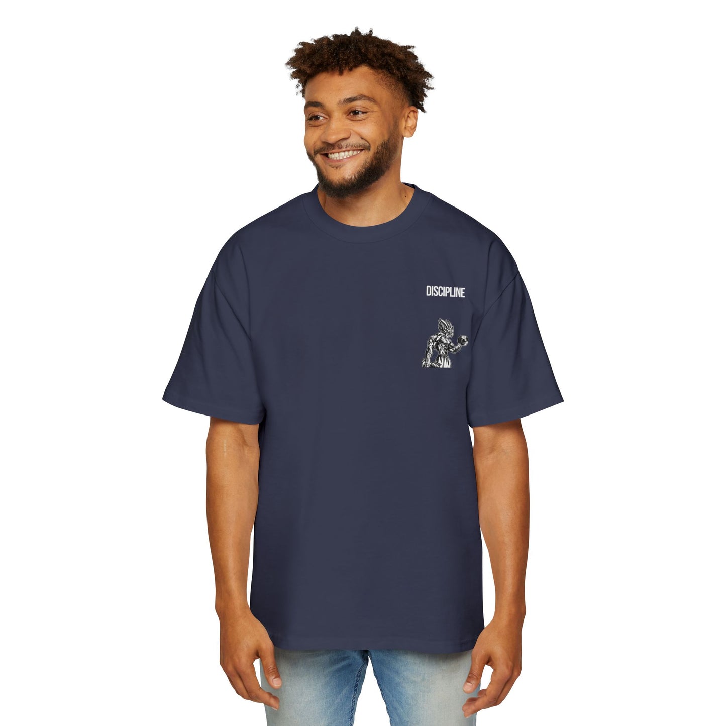 Men's Motivational Oversized Tee - Gym Apparel, Workout Shirt, Fitness Gift, Streetwear Style, Discipline and Gain Theme
