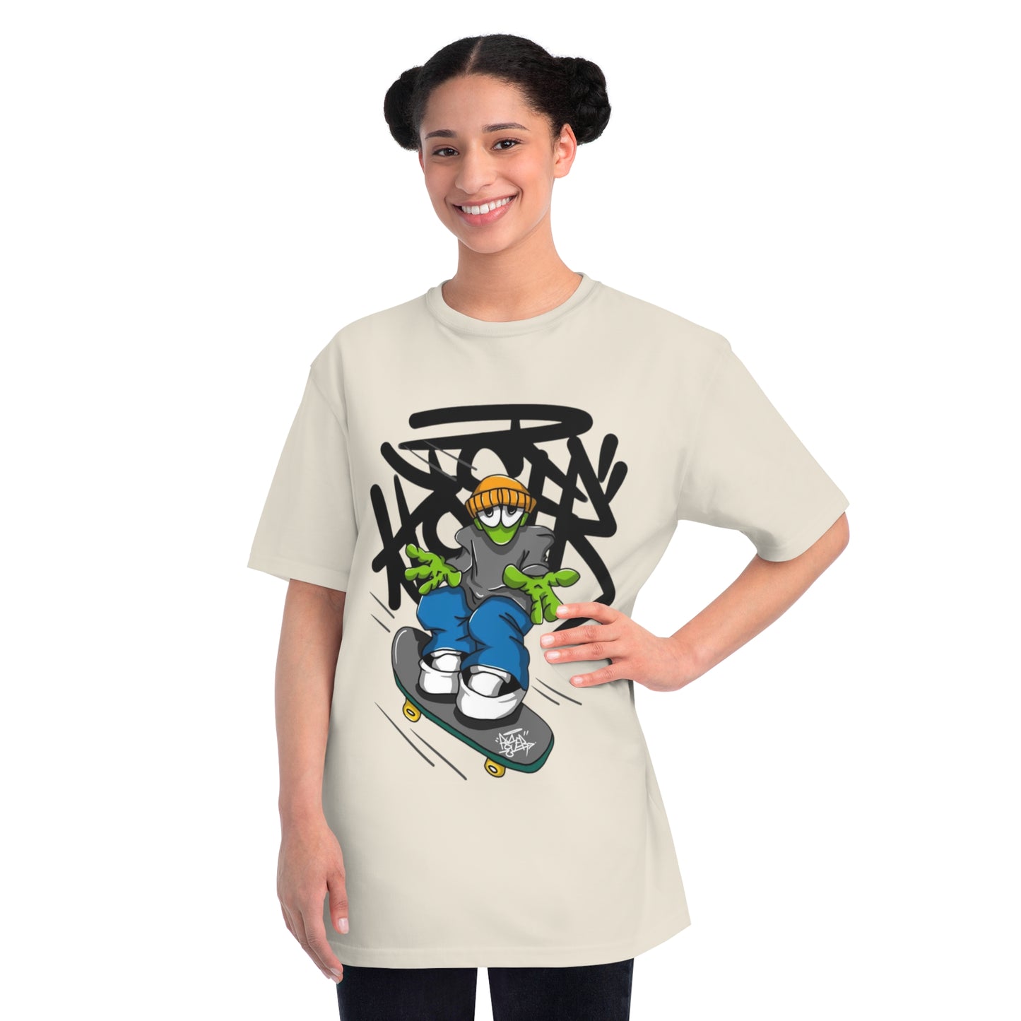 Street Art Skateboard Graphic Organic T-Shirt - Unisex Skate Tee, Casual Wear, Gift for Skate Lovers, Streetwear Fashion