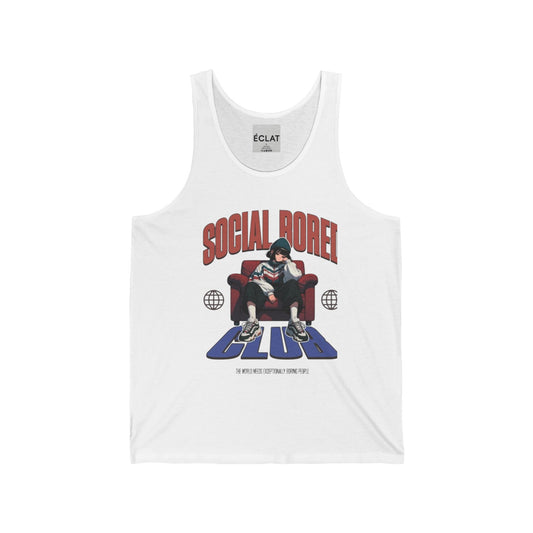 Social Bored Club Unisex Tank - Trendy Summer Apparel, Casual Wear, Gift for Friends, Streetwear, Social Theme