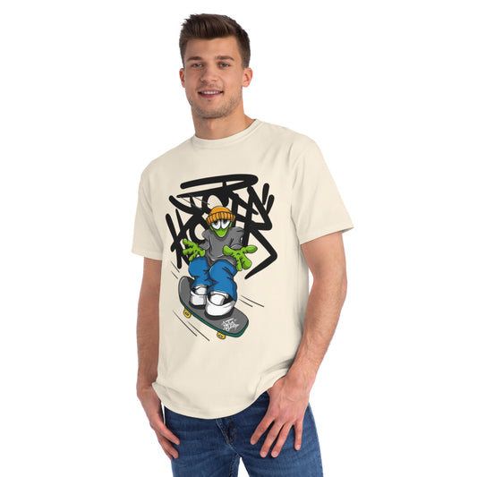 Street Art Skateboard Graphic Organic T-Shirt - Unisex Skate Tee, Casual Wear, Gift for Skate Lovers, Streetwear Fashion
