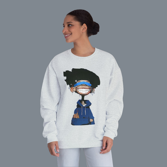 Cool Graphic Crewneck Sweatshirt - Unisex Cozy Pullover, Fun Urban Style, Casual Wear, Gift for Friends, Streetwear Fashion