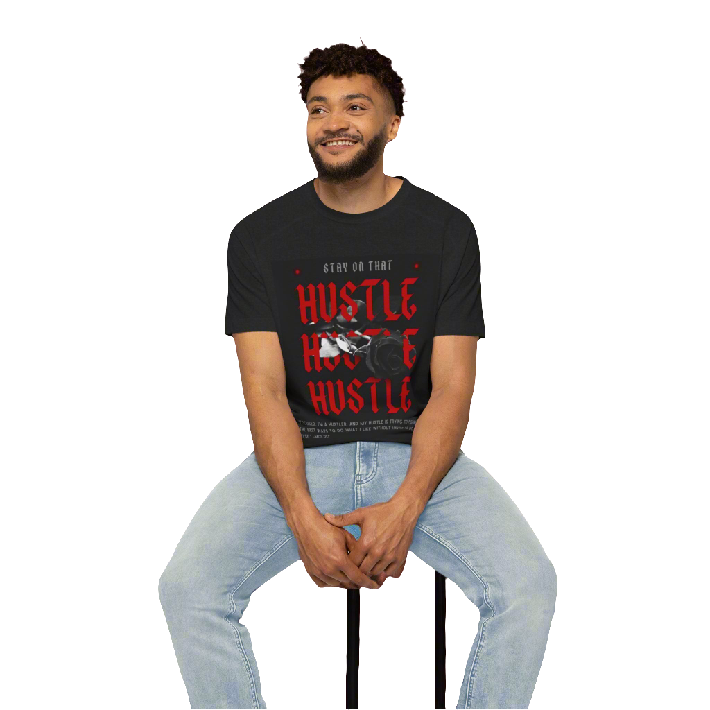 Hustle Vibes Men's Raglan T-Shirt, Motivational Tee, Streetwear, Gift for Entrepreneurs, Casual Wear, Graphic Design
