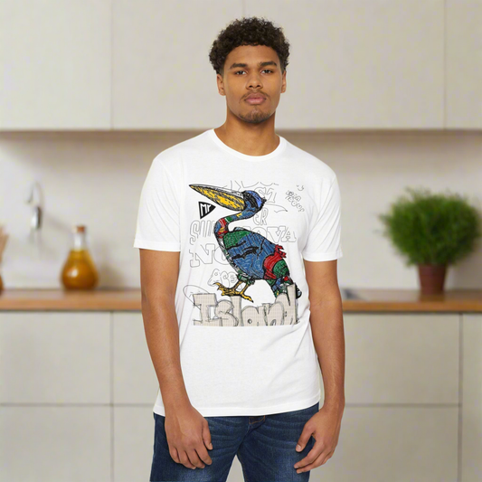 Colorful Island Bird T-Shirt, Unisex Graphic Tee, Summer Shirt, Casual Wear, Beach Vibes, Gift for Nature Lovers