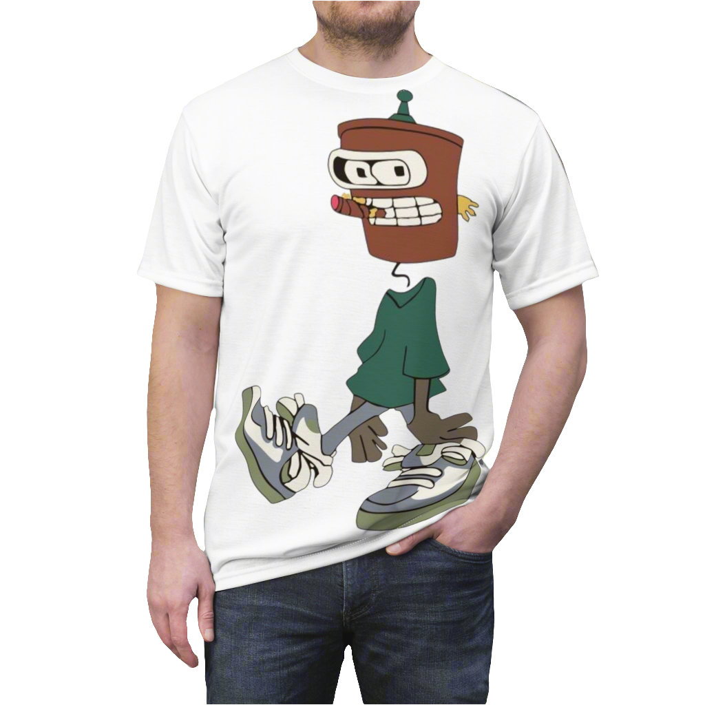 Street Style Graphic Tee, Unisex AOP Shirt, Trendy Casual Wear, Unique Gift for Friends, Clothing for Music Lovers